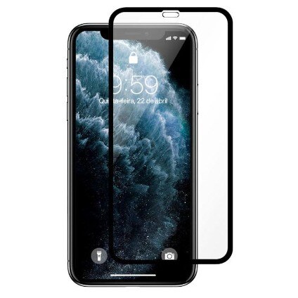 Película de vidro 4d iphone x-xs-11 pro preto.