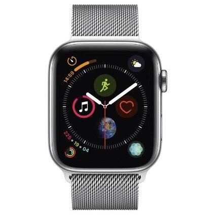 Apple Watch Series 4 Cellular, 44 mm, Aço Inoxidável Prata, MTX12BZ/A